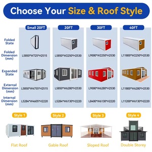 Casa Modular de 20 pies, Expandible, Tipo Contenedor, 2 Dormitorios, Prefabricada, Techo a Dos Aguas Resistente, Montaje Rápido, Resistente a <span class=keywords><strong>la</strong></span> Intemperie - Product Image 4