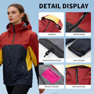 Unisex Dreischichtige Laminierte Nahtversiegelte Reißverschluss-Kapuzenjacke Atmungsaktiv Wasserdicht Softshell-Jacke für Outdoor-Klettern Wandern Stadt - Product Image 3