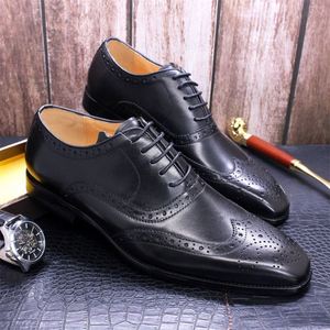 Zapatos Oxford de Negocios de Cuero Lujosos para Hombre con Punta, Diseño de Brocado Grabado, Otoño, Aumento de Altura, Impermeables - Product Image 5