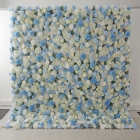Mur floral artificiel en soie enroulable pour mariage et décoration verte