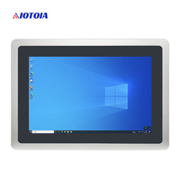 PC industriel sans ventilateur 10,1 pouces, ordinateur tout-en-un, écran tactile capacitif multi-touch, 1 LAN, 6 USB, 2 COM, boîtier métallique, W10RW G