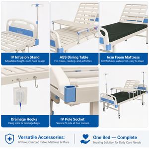Entrega Rápida, Promoción de Primavera 2023, Cama Hospitalaria Manual Semi Fowler <span class=keywords><strong>LEHO</strong></span> LH-1 con Cabecera de ABS y 1 Manivela, 2 Años de Garantía - Product Image 5