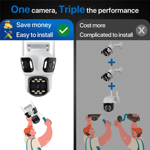 Nieuwe 4K 9mp Smart Human Auto Tracking Surveil Cctv Netwerk Draadloze <span class=keywords><strong>3</strong></span> Lens Icsee Home Security Outdoor Ptz Wifi Camera Ip Camera - Product Image 5