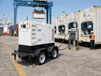 Générateur diesel remorquable Perkins 125 KVA, générateur sur remorque 100 KW, générateur diesel refroidi par eau, alternateur sans balais, certifié CE