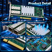 Untuk X520-DA2 Dual Port 10G Fiber NIC Dengan Adaptor Jaringan Ethernet PCIe Chip Intel 82599ES