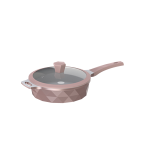 Ensemble de casseroles en aluminium moulé sous pression antiadhésif avec revêtement en granit, 21 pièces, couleur rose poussiéreuse, couvercles en verre, compatible gaz et <span class=keywords><strong>induction</strong></span>, passe au lave-vaisselle - Product Image 3
