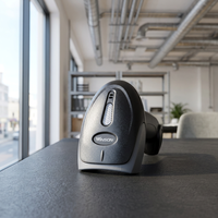 Lecteur de codes-barres laser 1D filaire, scanner de codes-barres robuste mains libres avec support réglable