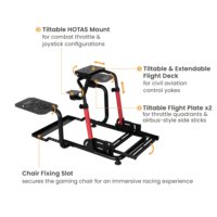 Soporte Ajustable para Simulador de Vuelo LRS17-BS04, Estructura Plegable para Simulación de Vuelo Compatible con Logitech, Thrustmaster, Boeing, Airbus