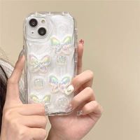 Nouveau populaire coloré papillon goutte colle vague bord TPU housse de téléphone portable pour Iphone 7 8 X Xr Xs 11 12 13 14 15 16 Pro Max