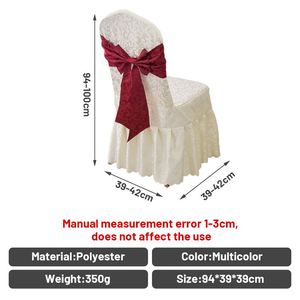 New Folding Polyester Simple Stylish Romantic With <b>Bow</b> Chair Covers for Banquet - Product Image 3