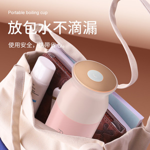 Portable Electric Kettle Travel Insulated Cup Small Heating With <b>Auto</b> Shut Off Keep Warm For Outdoor Use - Product Image 1