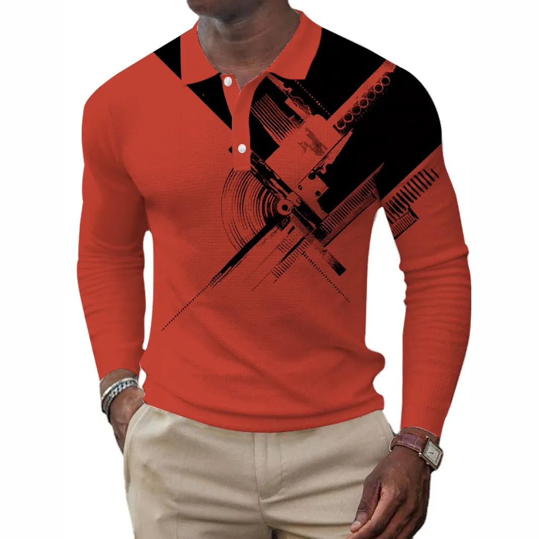 Tenue Custom Heren Lange Mouwen Golf Polo 'S Gebreide T-Shirts Poloshirts Voor Heren Shirts