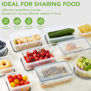BPAフリー12個セットの環境に優しいプラスチック製キッチン食品保存容器ランチボックスオーガナイザーパントリーオーガナイザーセット - Product Image 2