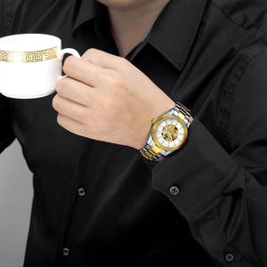 <span class=keywords><strong>Oro</strong></span> di Lusso In <span class=keywords><strong>Acciaio</strong></span> Inox <span class=keywords><strong>Orologio</strong></span> Meccanico per la Vigilanza <span class=keywords><strong>Uomo</strong></span> - Product Image 5