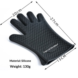 Gants de four en silicone 130g pour barbecue, four, micro-ondes, cuisine – Vente en gros, personnalisables, en forme de cœur, à cinq doigts, en stock - Product Image 3