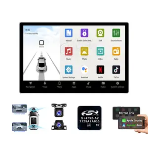 Universal 13 pulgadas pantalla táctil Ram 4GB Rom 64GB 4G Android Auto Carplay navegación GPS doble Din coche estéreo vídeo con cámara