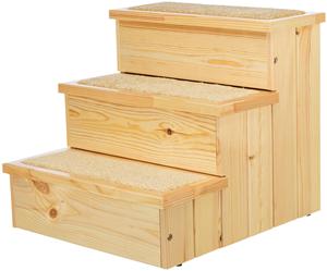 Hunde förmige Holztreppe mit rutsch festem Teppich Geeignet für Betten und Sofas Mit zusätzlichem Stauraum Einfach zu lagern - Product Image 1