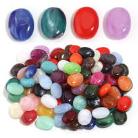 Manik-manik Akrilik Oval Pipih Grosir 15x19mm Dua Warna Motif Marmer Berawan untuk Pembuatan Perhiasan Kalung Pakaian DIY