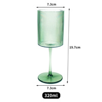 Gobelet en plastique coloré à rayures verticales, réutilisable, avec pied, pour fête, mariage