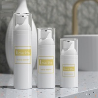 Flacon mousseur à pression blanc de haute qualité 80 ml, flacon mousseur pour soins de la peau 30 ml/50 ml avec pompe pulvérisatrice à fond étroit