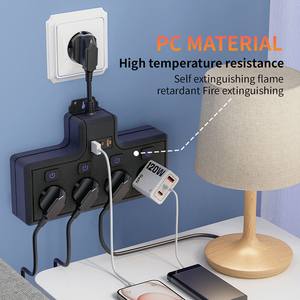 4-Outlet EU Surge Protector Power Strip Extension <strong>Socket</strong> 16A Rated <strong>Portable</strong> <strong>Plug</strong> Outlet Extender Multi <strong>Plug</strong> <strong>Socket</strong> - Product Image 4