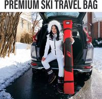 Échantillon gratuit Sac fourre-tout de ski avec logo personnalisé: Sacs de voyage pour bottes de ski en polyester Rangement étanche pour planches à neige et bâtons de ski Totebags