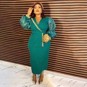 Robes africaines de grande taille pour femmes, ensemble deux pièces, hauts, jupes, costumes Dashiki Ankara, robe de soirée de mariage, tenues arabes, collection 2025 - Product Image 3