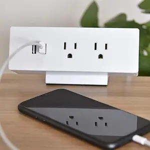 UL listelenen uzatma prizi abd standart kelepçe masa priz 2 USB masası dalgalanma koruyucusu ile güç şeridi