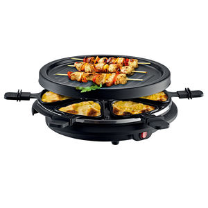 Gril de table à <span class=keywords><strong>raclette</strong></span> intérieur de 650W, plaque chauffante antiadhésive pouvant accueillir jusqu'à <span class=keywords><strong>4</strong></span> <span class=keywords><strong>personnes</strong></span> pour les fêtes et le plaisir en famille, comprend <span class=keywords><strong>4</strong></span> plateaux chauffants - Product Image 4