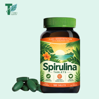 Comprimés de spiruline pure OEM ODM, végétaliens, 500 mg, 180 unités