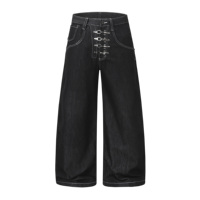 Jeans Homme Baggy Grande Taille Personnalisables en Coton Vintage de Haute Qualité avec Fermoir Pompier – Fabricant de Jeans de Créateur Tendance