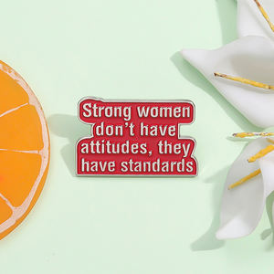 強い女性用エナメルピン命引用ブローチフェミニストインスピレーションラペルバッジジュエリー服用バックパック - Product Image 2