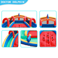 Docteur dauphin conception chaude de haute qualité en gros enfants fête en plein air Double toboggan gonflable videur grand château sautant