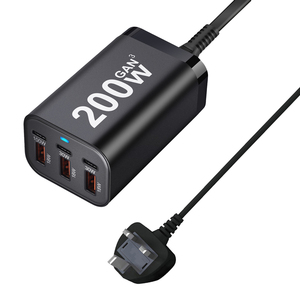 200W GaN <span class=keywords><strong>USB</strong></span> <span class=keywords><strong>C</strong></span> Carga 6 puertos PD Tipo <span class=keywords><strong>C</strong></span> Cargador Rápido 100W Estación multifunción Teléfono Tableta Escritorio EE. UU. UE Reino Unido AU 30W Salida 5A - Product Image 6