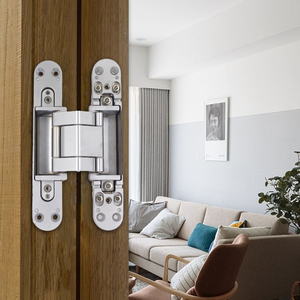 Charnières de porte Wico Modern Zinc Satin Chrome robustes, réglables en 3D, dissimulées, 100 kg, pour 2 pièces, fermeture douce, 1 charnière - Product Image 2