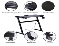Mesa de juegos con luz LED RGB para ordenador, fabricante de PC, escritorio de carreras, Gaming, Mesa de juegos