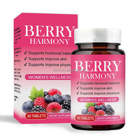 Tabletas de Suplemento Dietético para el Bienestar Femenino Berry Harmony OEM, Apoya la Vitalidad de la Piel, Ayuda a Mantener el Bienestar General