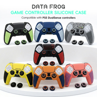 Étui de protection Data Frog pour manette PS5, silicone premium antidérapant, édition rétro, manette classique grise, amélioration des joysticks