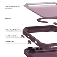 Coques de téléphone magnétiques translucides mates de luxe pour iPhone 18 17 Pro Max avec bouton tactile pour appareil photo IA et protection arrière