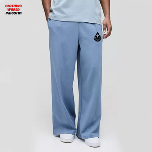 Pantalon baggy personnalisé pour homme 100% coton, uni, avec cordon de serrage, coupe ample, effet usé, style streetwear, avec poches - Product Image 4