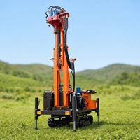 Machine de forage de puits d'eau sur chenilles, hydraulique diesel, portable, 200 m, pour forage de puits