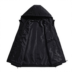 Zipper Pocket Smile Face Patchwork Fleece Eco-Friendly Waterproof Polyester/Cotton <b>Hoodies</b> Sweatshirts Streetwear Men's Hip Hop - Product Image 2