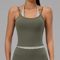 Soutien-gorge de sport long à col en U pour femme, haut de sport athlétique, débardeur de sport