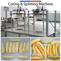 RVS fruitverwerkingsmachine voor het schillen, ontpitten en splitsen van ananas, cantaloupe en meloen
