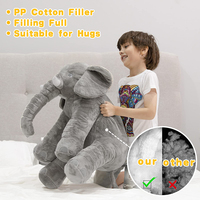 Peluche Éléphant en Coton PP Super Doux, Jouet en Peluche Brodé, Tailles Personnalisées, Poupée à Câliner pour Enfants, Cadeau d'Anniversaire