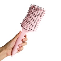 Nouvelle brosse démêlante ventilée 2026 pour cheveux bouclés, avec queue de rat et poils de sanglier, pour femmes et hommes, définition des boucles et démêlage des vagues