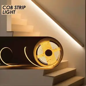 Bestseller 528Led 24V 10mm larghezza striscia di cob flessibile IP20 decorazione COB Led striscia di luce per armadio scala profilo luce