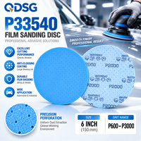 P33540 150mm Mavi Esnek Köpük Zımpara Diski P600-P3000 Çok Delikli Islak Kuru Zımpara Diski Otomotiv Boya Yenileme İçin