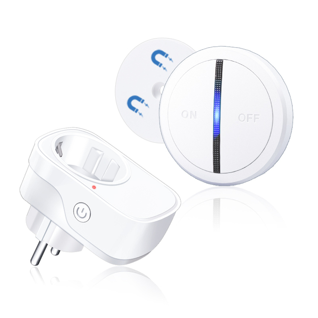 15A 433MHz RF Wireless Socket EU Standard 1500W Remote Control Outlet with Overheat Protection for Home Security