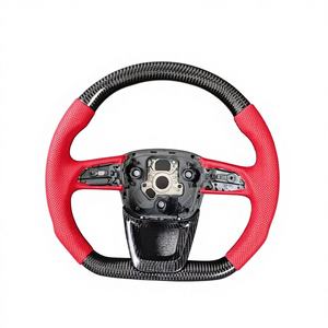 Volant en cuir <span class=keywords><strong>Audi</strong></span> A3/A4/A5/A6/A7/A8/C8 avec fibre de carbone pour mise à niveau sportive, compatible avec S6/S7/RS6/RS7 - Product Image 1